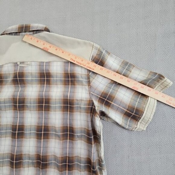 Red Ape Men's 3XL Brown Button-Front Short Sleeve Shirt Gold Buttons EUC ANC - Picture 12 of 13